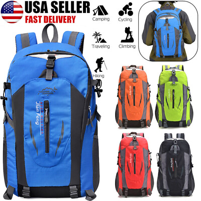 #ad #ad 40L Nylon Travel Backpack Waterproof Outdoor Rucksack Men Camping Hiking Bag $14.95