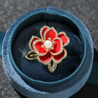 #ad Fashion Crystal Pearl Flower Brooch Pin Women Wedding Bouquet Brooch Jewelry New GBP 2.99