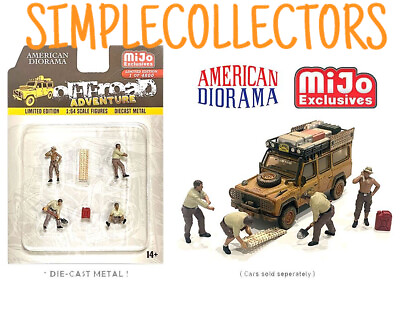 #ad American Diorama Off Road Adventure Figure 6 Pc Set Metal 1:64 Scale $6.99