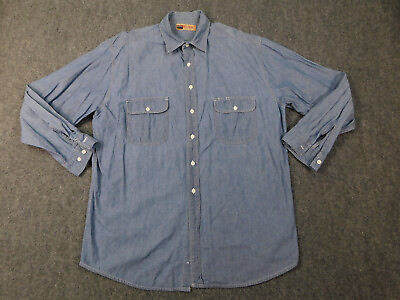 #ad Vintage Big Mac Chambray Shirt Mens XLT Blue Workwear 90#x27;s Cotton Button Up $24.95