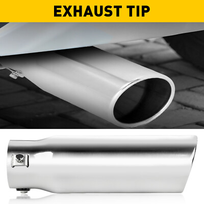 #ad Pack of 1 Car Muffler Exhaust Tip Stainless Steel Chrome Pipe Fit 1.5 2 inch E $22.99