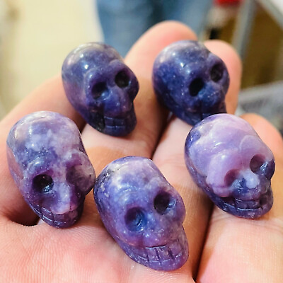 #ad 5pc natural Ziyun mother Quartz Crystal skull Carved Skull Reiki Healing 1quot; $14.39