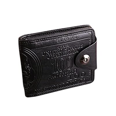 #ad Generic Mens Coffee Bi fold Card Photo Holder Wallet Handbag Purse US 100 Dollar $16.99