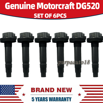 #ad 6Pcs Motorcraft DG520 Ignition Coils Ford 07 13 Lincoln Mercury 3.5 3.7L Genuine $95.99