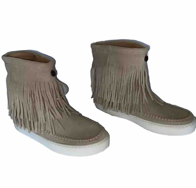 #ad Odd Molly Uncorporated 287 1000 Miles Low Boot Size 7 Zip Suede Fringe Womens $41.64