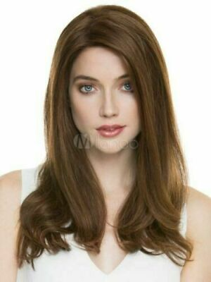 #ad 100% Real hair Fashion Gorgeous Women#x27;s Medium Brown Straight Human Hair Wigs $38.75