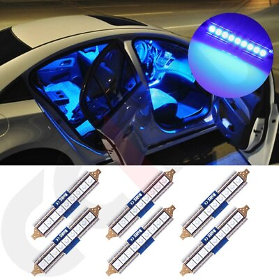 #ad 6x 41mm Festoon LED Lamps 3030 9 SMD for Replacement Car Interior Bulb Blue 12V $11.04