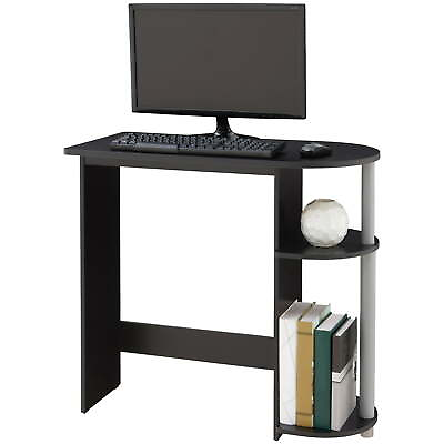 #ad Black Computer Desk PC Laptop Notebook Gaming Desk Home Office Desk with Shelves $29.74