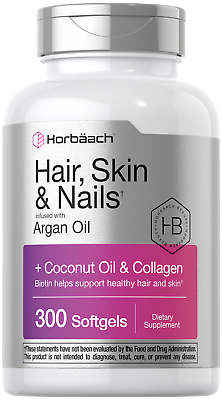 #ad Hair Skin and Nails Vitamins 300 Softgels Biotin and Collagen by Horbaach $16.57