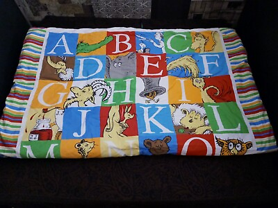 #ad Dr Seuss The Cat in the Hat Alphabet amp; Book Titles Theme Comforter Blanket $40.00