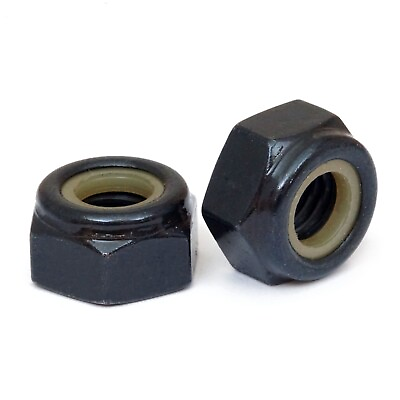 #ad M14 Bulk Qty 200 Nylon Insert Lock Nuts Metric DIN 985 Steel w Black Oxide $124.61