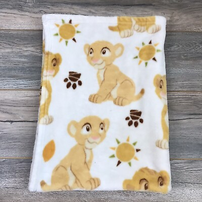 #ad Disney Lion King Simba Nala Plush Baby Blanket Paw Print Sun Leaves Lovey 30x40” $24.99