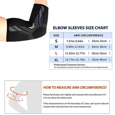 #ad Absorb Sweat Arm Sleeve Elbow Support Elastic Gym Sports Protective Pad $15.47