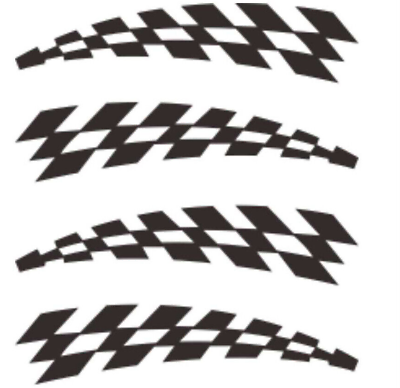 #ad Car Vinyl Decals Body Sides Black Racing Strips Stickers 4Pcs For Wheel Eyebrow $10.89
