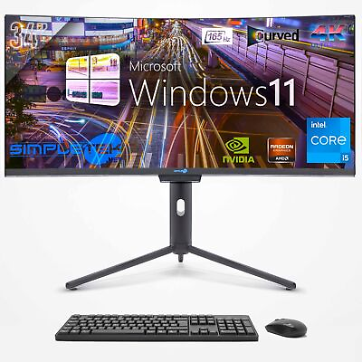 Aio All IN One i5 34 quot; Curved 4K WIN11 Gpu GTX1650 16GB 480GB Editing PC Gaming $1839.10
