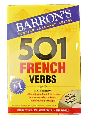 #ad 501 FRENCH VERBS Sixth Edition Free CD ROM inside. English French BRAND NEW $29.95