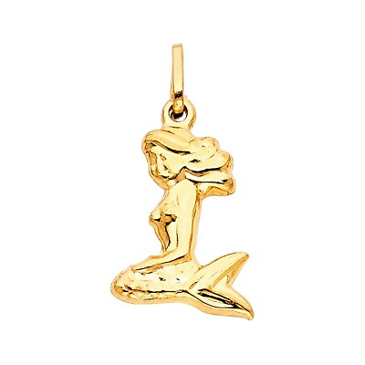 #ad 14K Yellow Gold Mermaid Pendant For Necklace or Chain $149.84