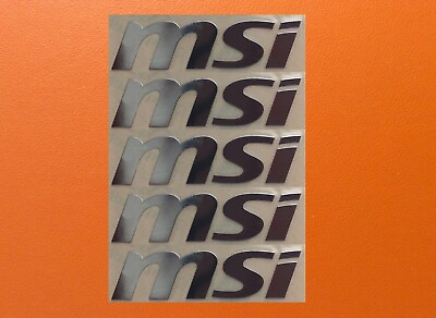 5 pcs MSI Skylake Silver Chrome Color Sticker Logo Decal Badge 60mm x 9mm $11.00