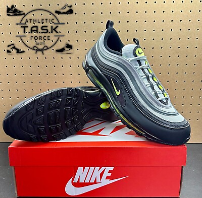 #ad NEW Nike Air Max 97 Shoes quot;Iconsquot; Platinum Black Volt DX4235 001 Men#x27;s Sz 14 $154.50