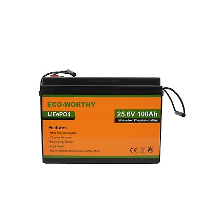 #ad ECO Worthy 25.6V 100Ah LiFePO4 Battery Lithium Iron Phosphate $425.00