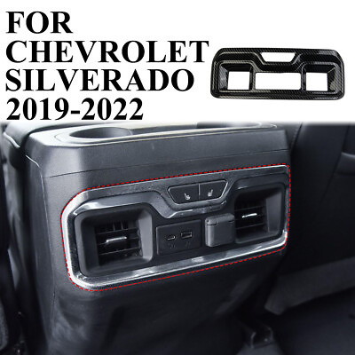 #ad Carbon Fiber Rear Air Outlet Armrestbox Vent Cover Trim for Chevrolet Silverado $24.90