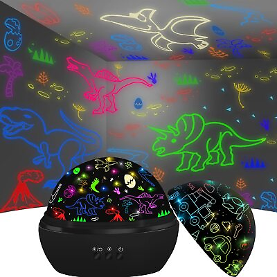 #ad Dinosaur Night Light for Kids Projector with 8 Colors 360 Rotation Safe Ma... $36.09