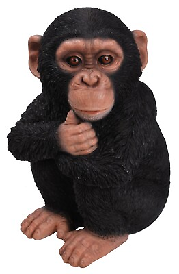 #ad Sitting Baby Monkey Decor Wildlife Animal Gorilla Garden Statue Garden Decor $75.99