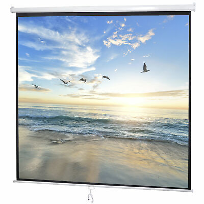 #ad HD Movie 84quot; x 84quot; Projection Screen 120quot; Manual Auto lock Projector Matte White $59.58