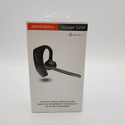 #ad NEW Poly Voyager 5200 Headset Plantronics Single Ear Bluetooth Headset $85.45