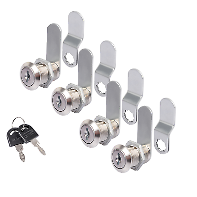 #ad 2 4 Packs Cabinet Cam Locks Set Keyed Alike Secure Drawer File RV Locks 4 Size $6.99