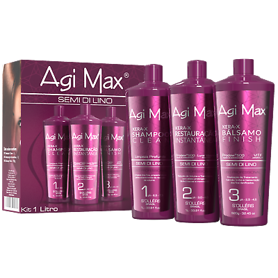 #ad Agi Max Kera X S#x27;oller Semi di Lino Hair Straightening Red Soller Treatment 3x1L $139.00