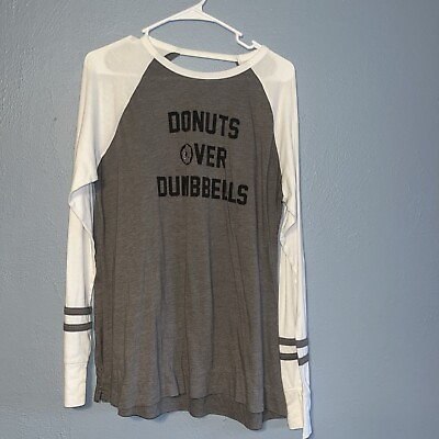 #ad hollister long sleeve womens large tops Back Cut Out Donuts Over Dumbbells $18.00