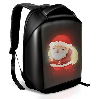 #ad LED Backpack with Full color screen Laptop Backpack DIY programming Backpack $86.99
