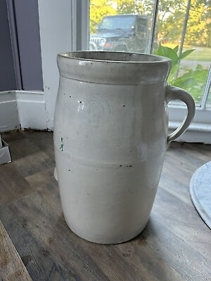 #ad Antique Handled Stoneware Butter Churn $200.00