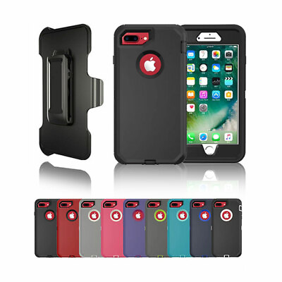 #ad iPhone 6 Plus 7Plus 8Plus Heavy Duty Defender Rugged Case Bult in Screen Holster $6.50