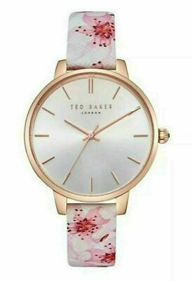 #ad NEW Ted Baker TE50272014 Rose Gold Tone amp; Floral Graphic Leather Band Watch $48.99