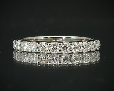 #ad 14k White Gold Natural .33ctw Diamond Ladies Wedding Band Ring 2g i15555 $699.00