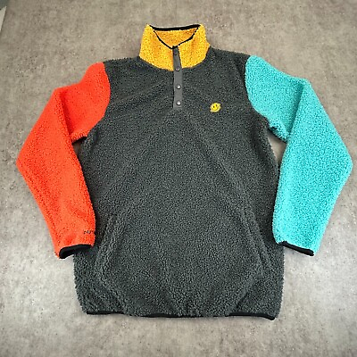 #ad Dutch Bros Coffee Sweater Mens S Black Fleece Pullover Sweatshirt Hiking Outdoor $24.88