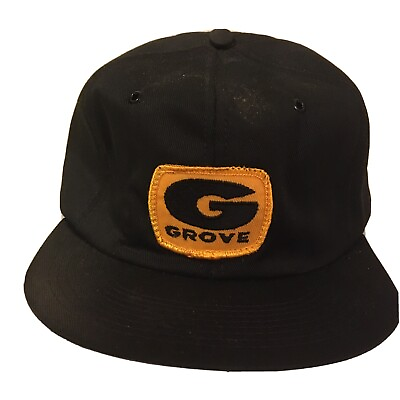 #ad Vtg Grove Worldwide Patch Hat Cap USA Made Snapback Black K Brand Free Shipping $29.99