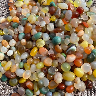 #ad 100g Natural Colorful Mixed Tumbled Agate Crystal Bulk Mix Assorted Gem healing $8.99