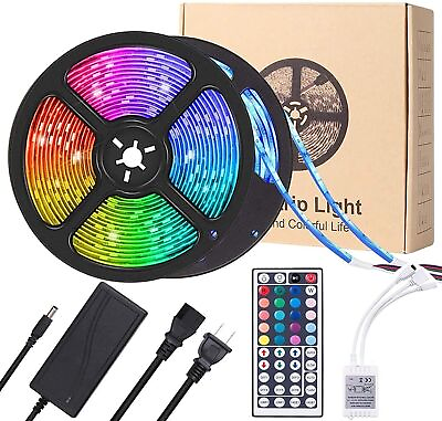 #ad #ad 32ft LED Strip Lights Remote Control Bedroom Waterproof for Indoor Outdoor Use $10.99