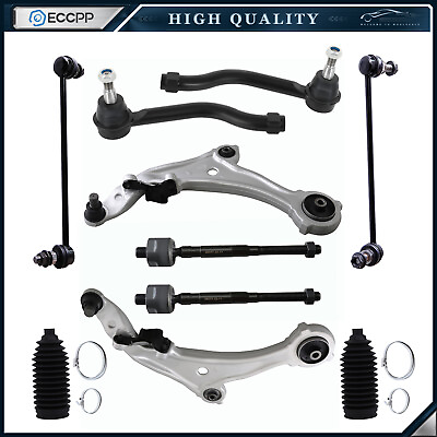 #ad 10pc Front Lower Control Arms Sway Bars Tie Rod Ends For 2009 2014 Nissan Murano $159.01