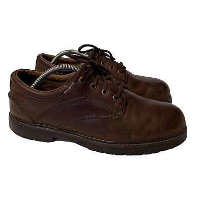 #ad Sperrys Mens Brown Leather Lace Up Oxfords Size 11m Ankle Boot Shoe $22.99