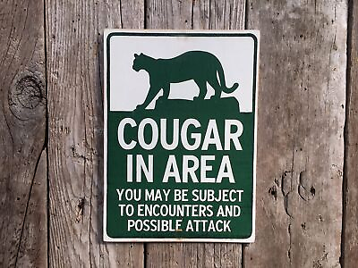 #ad #ad Cougar Warning Sign Campground Sign National Park Wildlife Mountain Lion Sign... $20.62