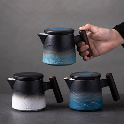 #ad Mountain Ceramic Tea Mug with 2 Cups Travel Tea Set with Travel Case $54.00