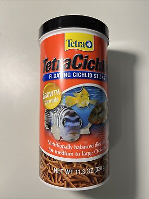 #ad Tetra Cichlid Floating Cichlid Sticks Fish Food Optimal Growth Formula 11.3oz $13.23