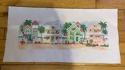 #ad Four Beach House Seashore Needlepoint Raw Edges Are 21 3 4quot; x 10 3 4quot; Hand Made $35.00