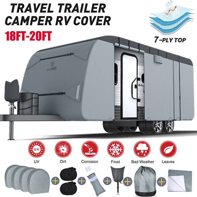 #ad Travel Trailer RV Cover 7 Layers for Camper Cover 18#x27; 20#x27; Waterproof Windproof $183.43