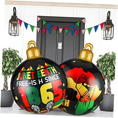 #ad 2 Pcs Giant Inflatable Happy Juneteenth Day Ball 24 Inch Juneteenth Day PVC $38.95