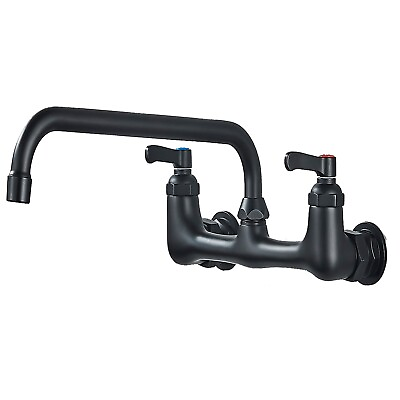 #ad Wall Mount 8 Inch Center Kitchen Sink Faucet with 12 Inch Swivel Spout 2 Handles $49.00